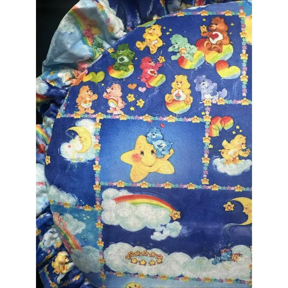 Care Bears Cloud Print Round Velour Throw Pillow Cloud Gazing Dolls Kill New
